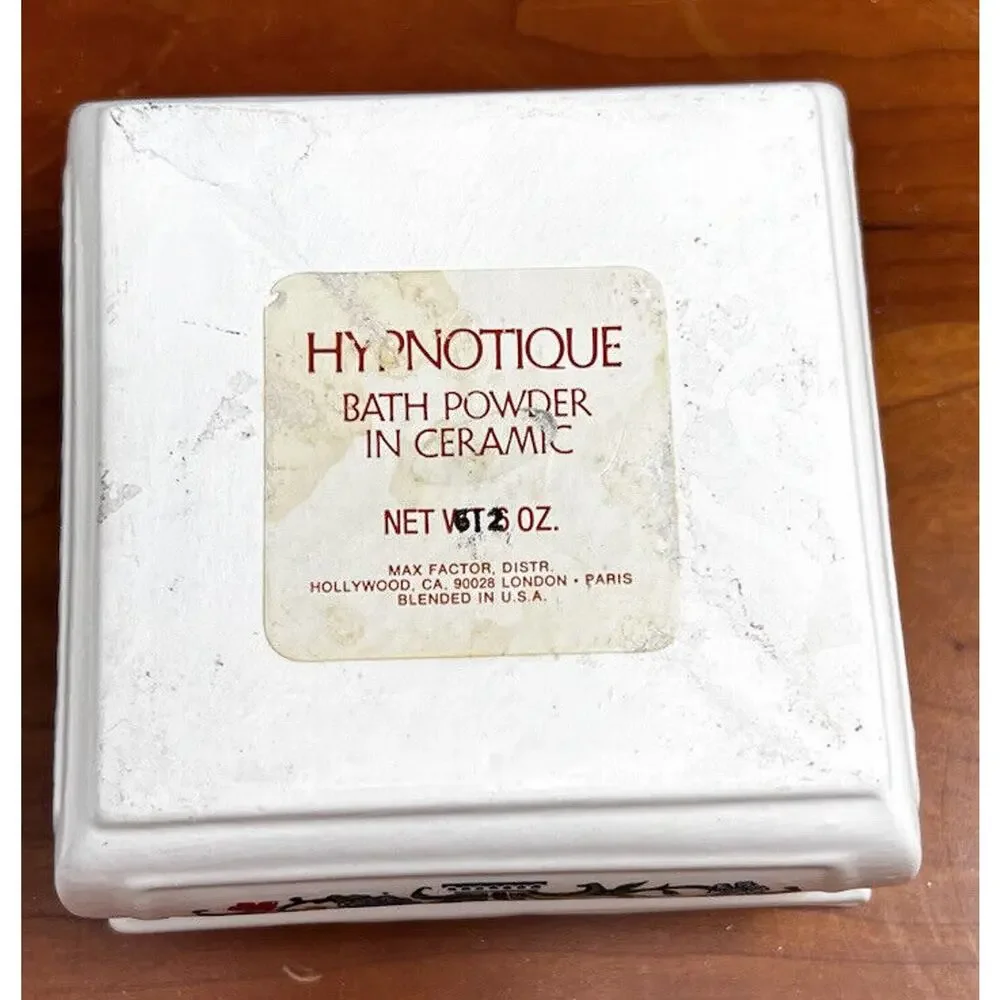 Vtg Max Factor Hypnotique Ceramic Bath Powder Box EMPTY VGC. *Pre-Owned*